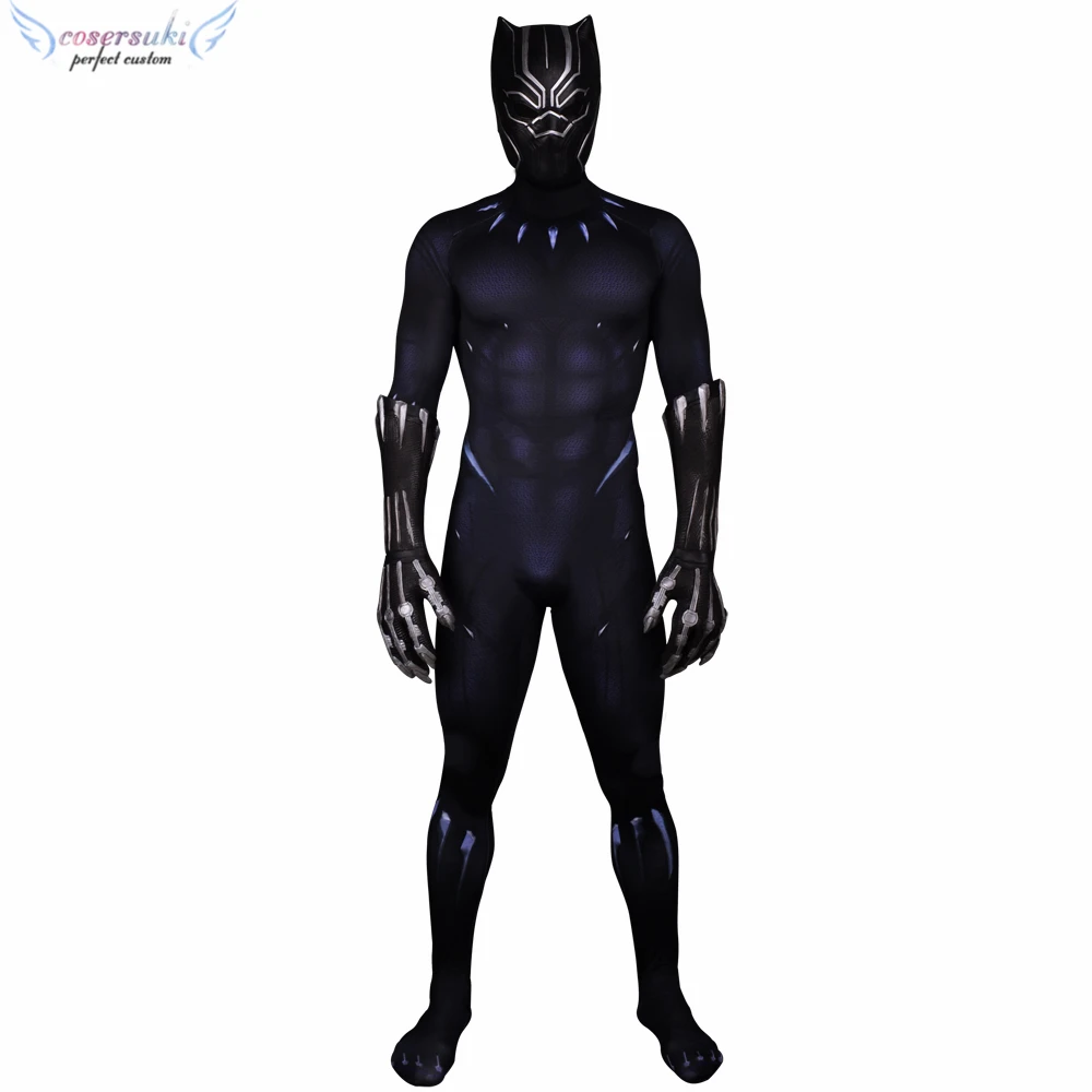 

Marvel Black Panther Adult Complete set Tights Avengers zentai Jumpsuit Performance Cosplay Costume Mardi Gras Carnival