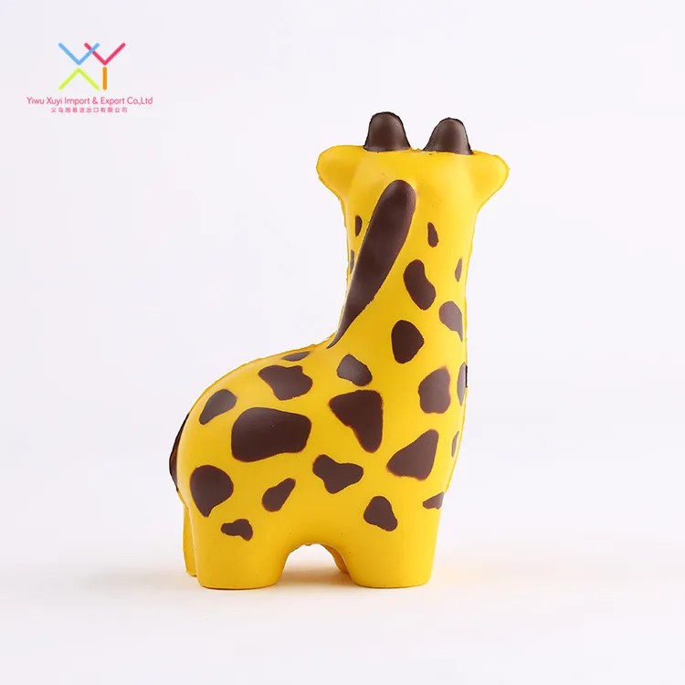 Top quality pu giraffe animal shape stress balls promotional gifts animal stress ball for stress reliever