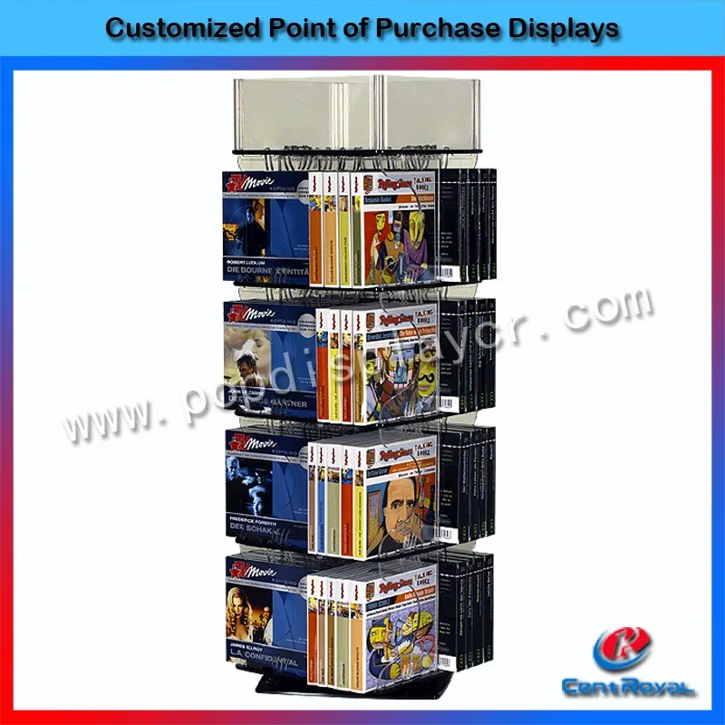 Oem/odm Design High Quality Metal Rotating Retail Dvd Display Stands