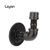 Industrial towel holder set lap joint flange black fittings custom DIY floating shelves hanging wall decorative light fittings