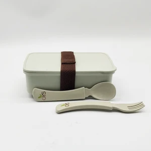 Image of biodegradable compartment leakproof cook custom printed work cute kids adult recycle divided bento bamboo eco lunch box