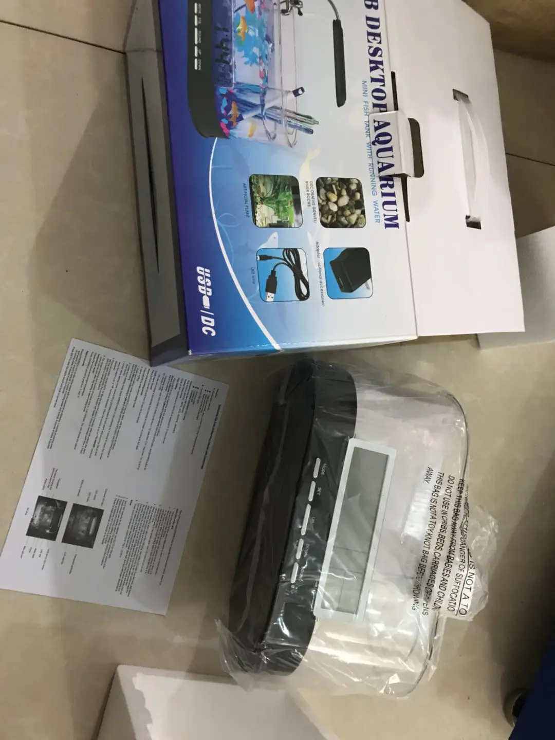 Uchome Factory Sell Usb Desktop Aquarium Farming Mini Fish Tank