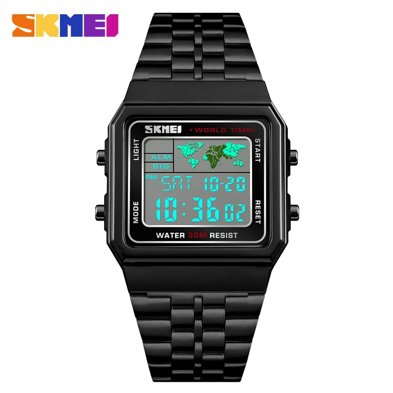 

SKMEI 1338 Men's Multi function Sport Watch Stainless Steel Water Resistant Digital Wrist Watch, N/a