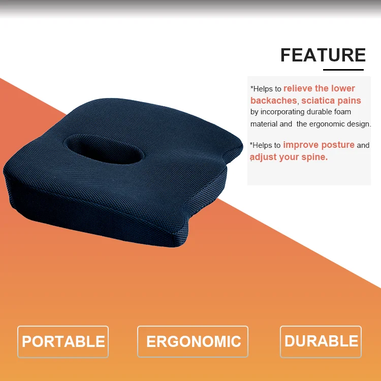 Factory Direct Pain Relief Shock Absorbing Memory Foam Seat Cushion