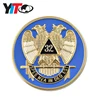 Freemason Masonic Double Eagle Enameled Metal Lapel Pin Hat Tack Pin