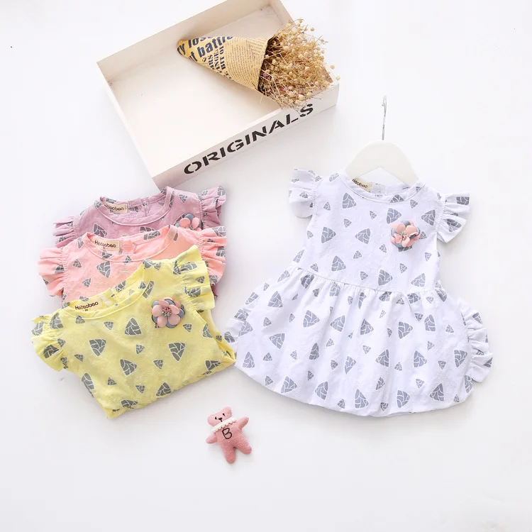 
baby girl flower princess frock dress children kids cotton sundress 