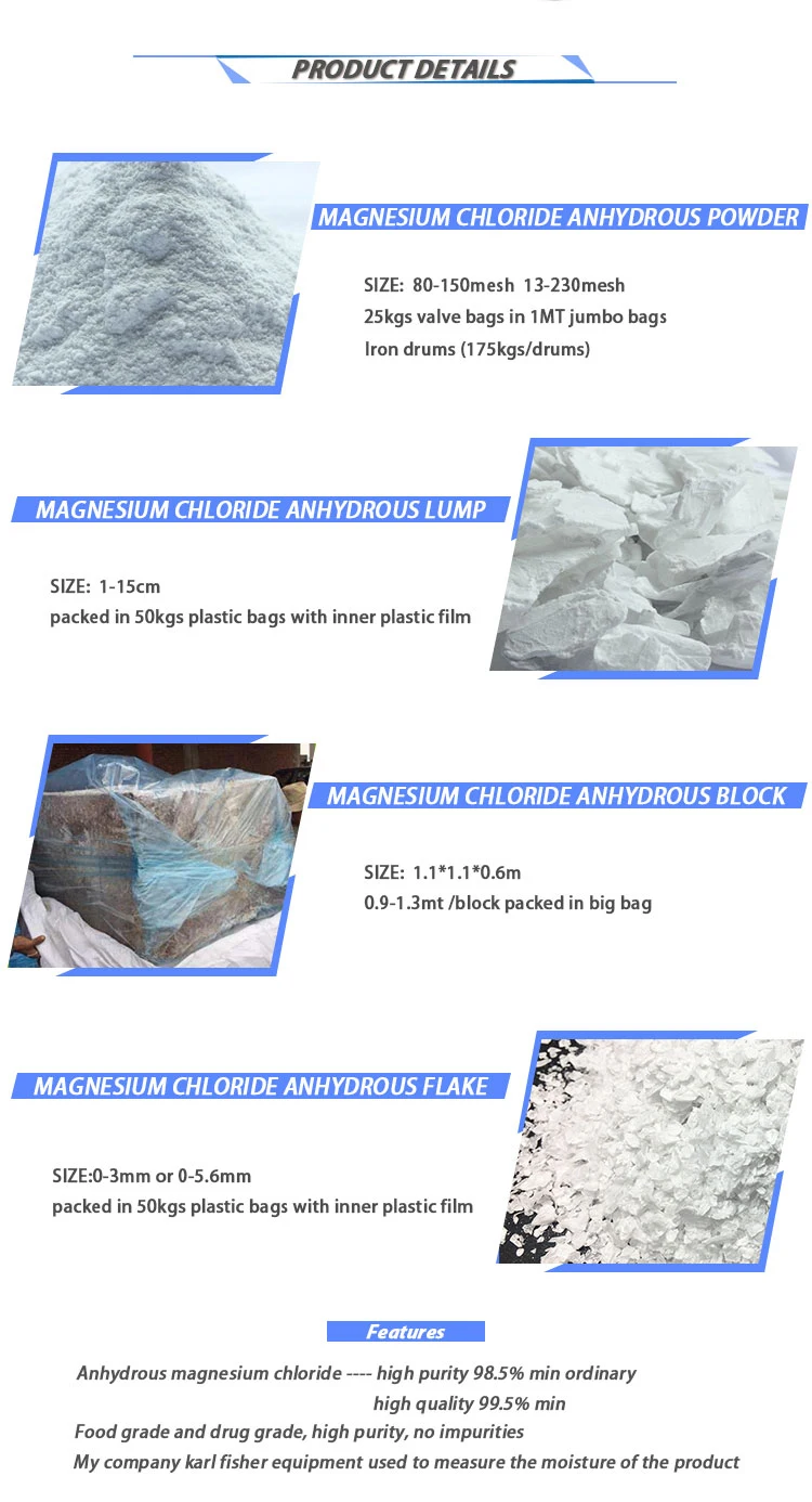 Industrial Grade Anhydrous Magnesium Chloride Price Per Ton