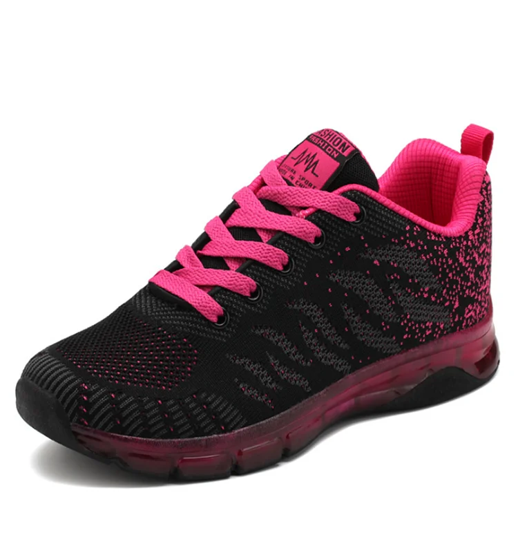 2018 New Model Lace Up Fashion Black Women Sport Shoes Running Shoes Sneakers