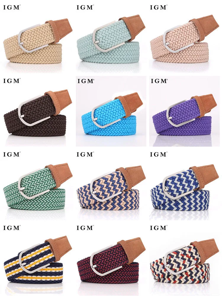 casual mens woven stretch belts