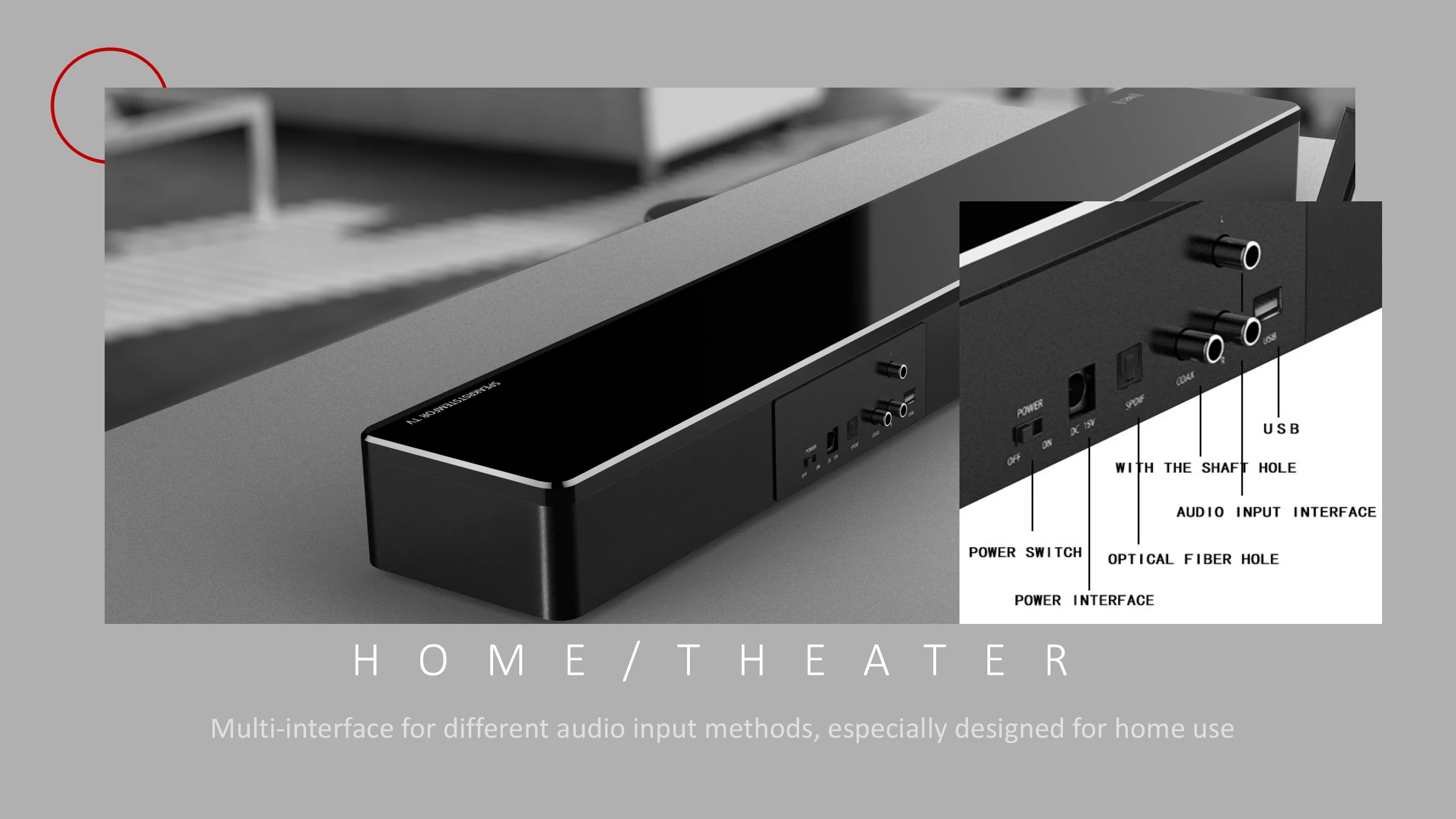 Large Display Screen Bluetooth Soundbar Wooden Soundbar With Subwoofer