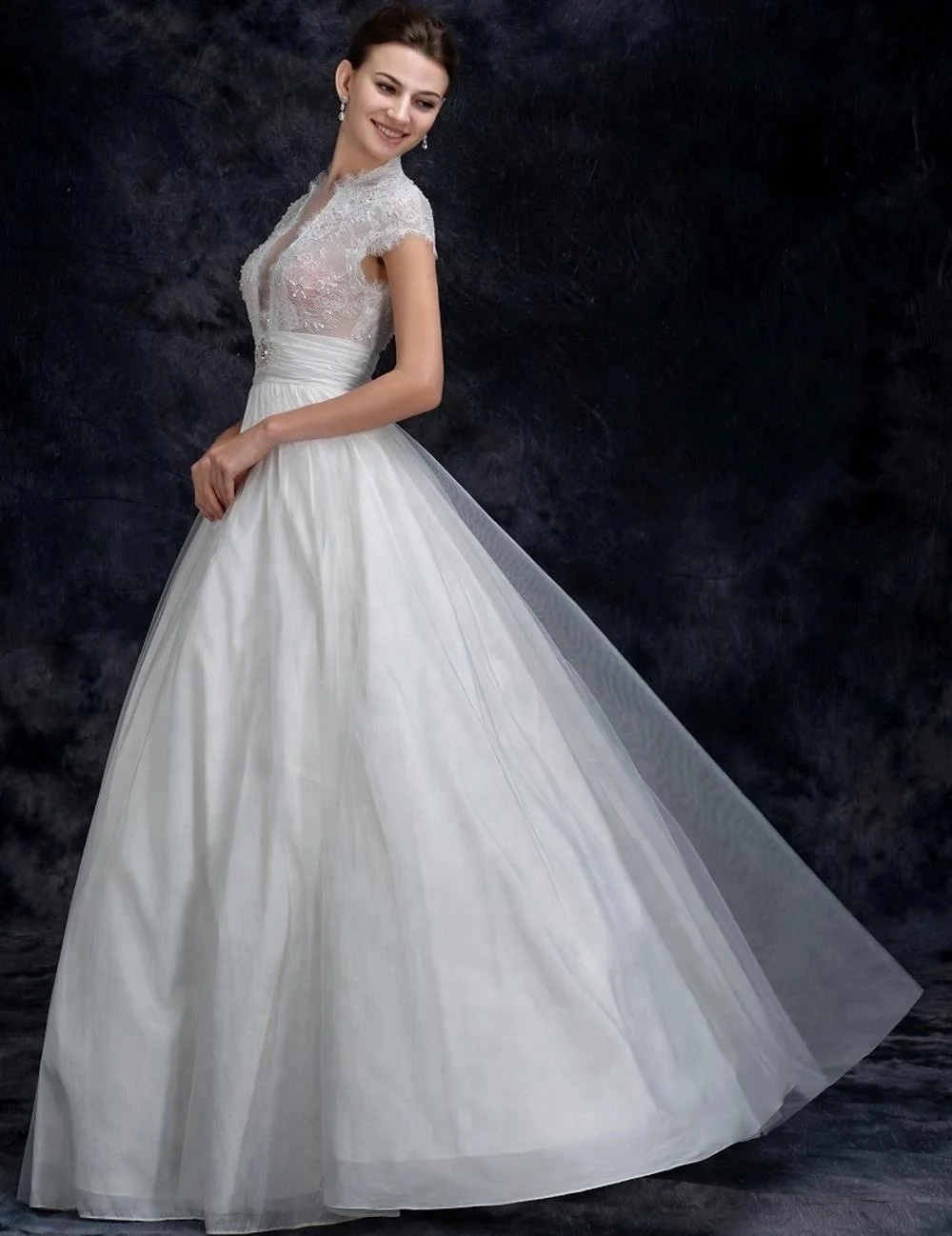 

High Neck Wholesale Bridal Gown China Custom Made Wedding Dresses
