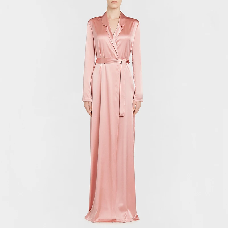 Fashion Custom Brand Women Silk Satin Long Robe Unlined Luxury Bride