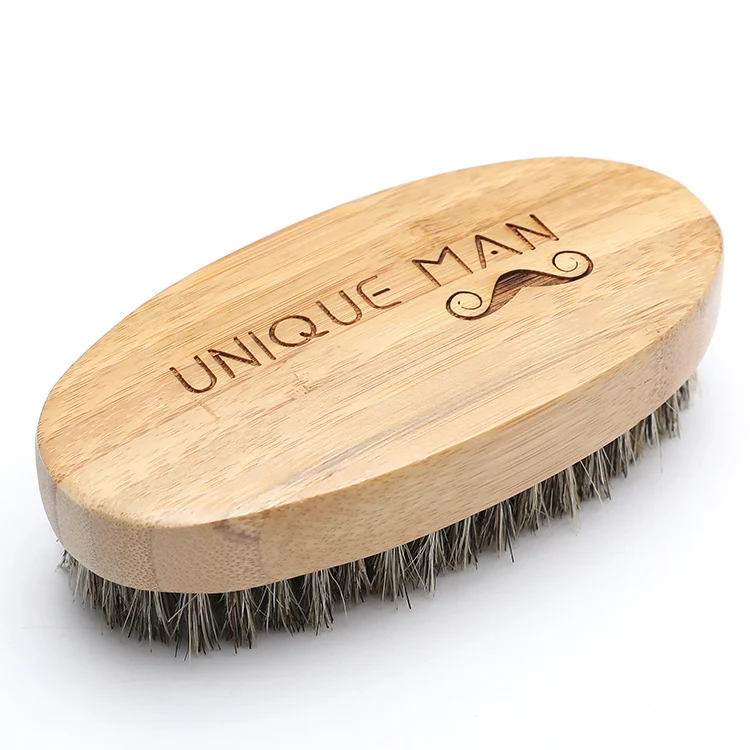 

Unique man boar bristles beard brush with bamboo mustache brush customize logo