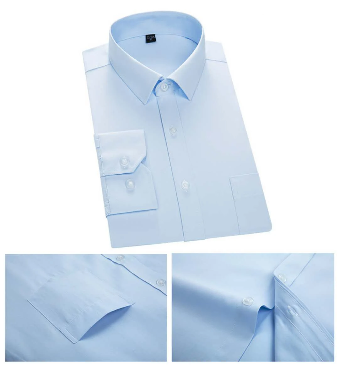 Blue Color 60% Polyester 40% Cotton Professional Wrinkle Free Mens ...