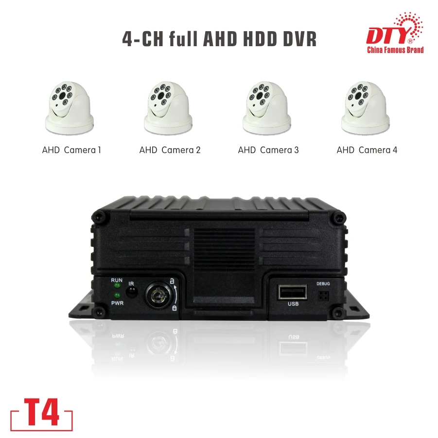 DTY 4ch 2TB hdd mdvr mobile 3g gps dvr Mobile surveillance