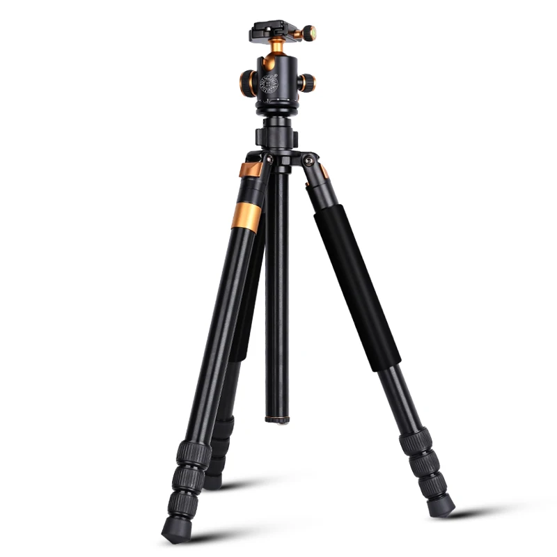 

Q968 A Aluminum travel digital camera tripod stand 1670mm video & DSLR photography tripod monopod 15KG bearing camera accessory, Black