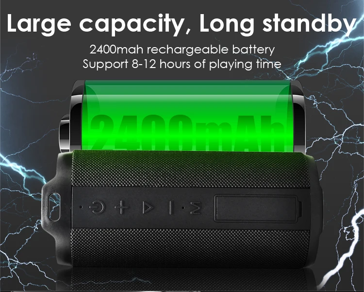 CAFERRIA High Sound Quality 10W Fabric Bluetooth Waterproof Speaker with LED Logo - ANKUX.COM