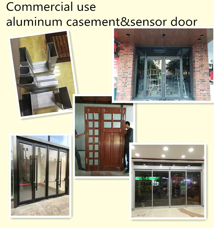 Used Commercial Glass Entry Doors Tempered Glass Aluminum Storefront
