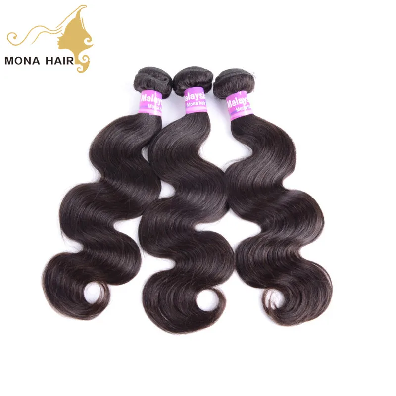 

Body wave mona hair latest natural color unprocessed wick wholesale virgin malaysian hair