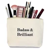 Small order Brand Name Makeup Bags Canvas Soft Cosmetic Bag Cosmetic Bag With Pockets