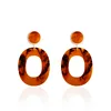 ER047 ZM Ins girl jewelry printed acrylic hollow drop earrings fashion self pierced stud earrings 3 colors