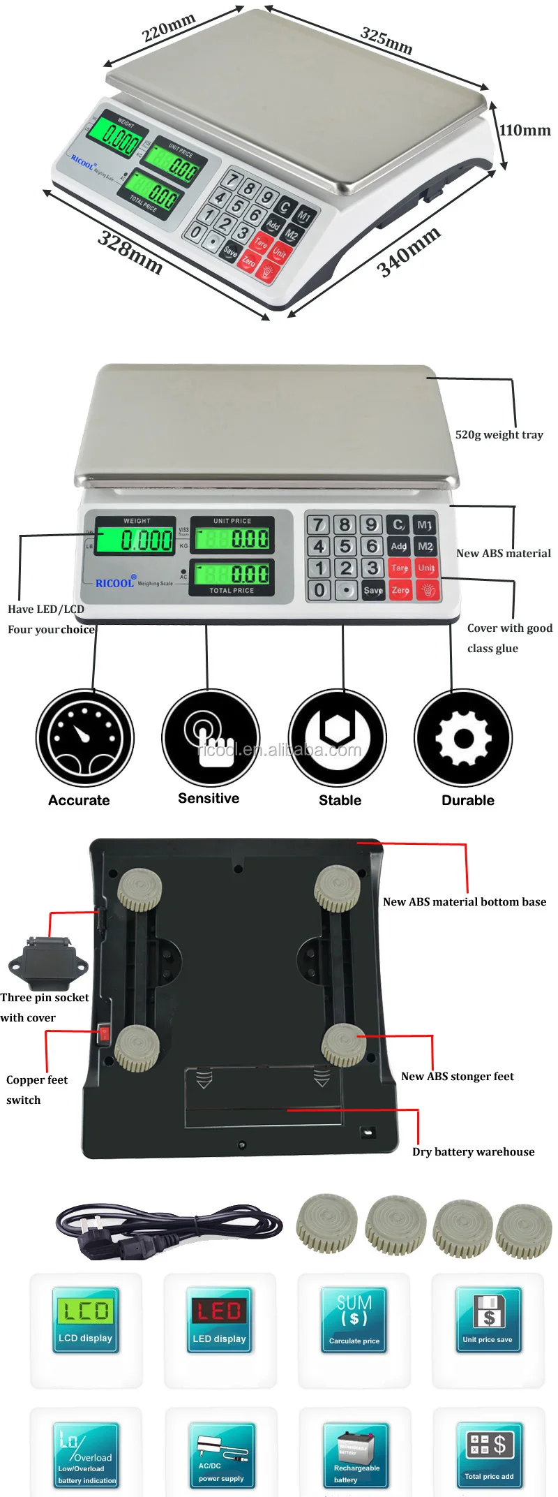 30kg Electronic Digital Acs Price Computing Weighing Scale - Buy 30kg