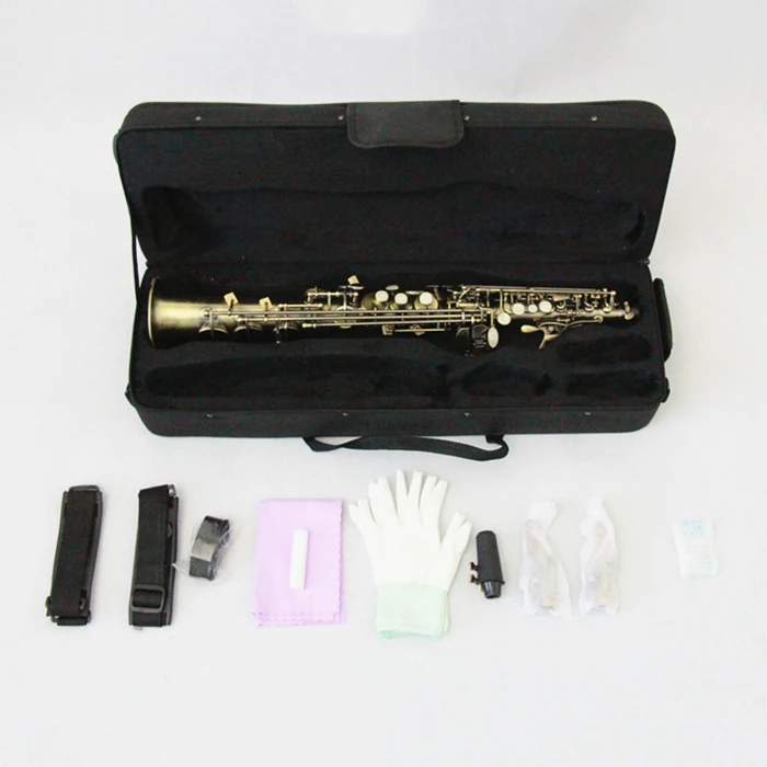 

Professional Bb Straight Wind Instrument Antique Soprano Saxophone