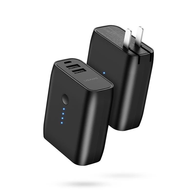 

Best Selling High Quality 2018 2in1 Wall phone Charger Power Bank 5000mAh, Black