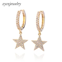 

Fashionable drop earrings hot sale shinny star shape white stone cute earrings for girl