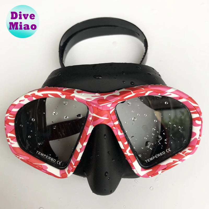 Scuba Dive Mask Low Volume Dive Mask Camo Color Tempered Glass Custom