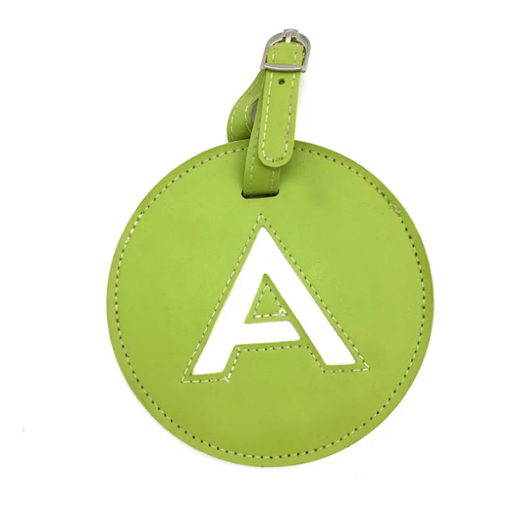 custom made debossed logo pu leather luggage tag