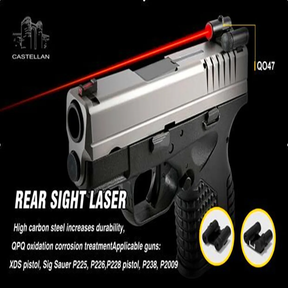 Tactical Hunting Scope Steel Mini Red Dot Rear Sight Glock Laser Sight