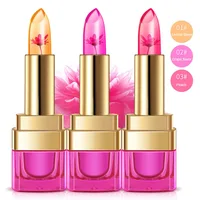 

Gold Tube Magic Temperature Color Change Jelly Clear Transparent Flowers LipstickNice Face Make Up Lipstick