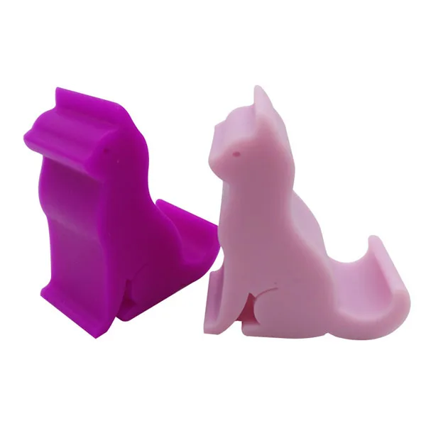 

Promotional Portable Cat Shape Silicone Mini Desktop Mobile Stand Phone Holder