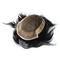 

Wholesale bump hair piece full cap lace wigs for men brazilian human hair toupee a mens partial crown remy hair piece in stock