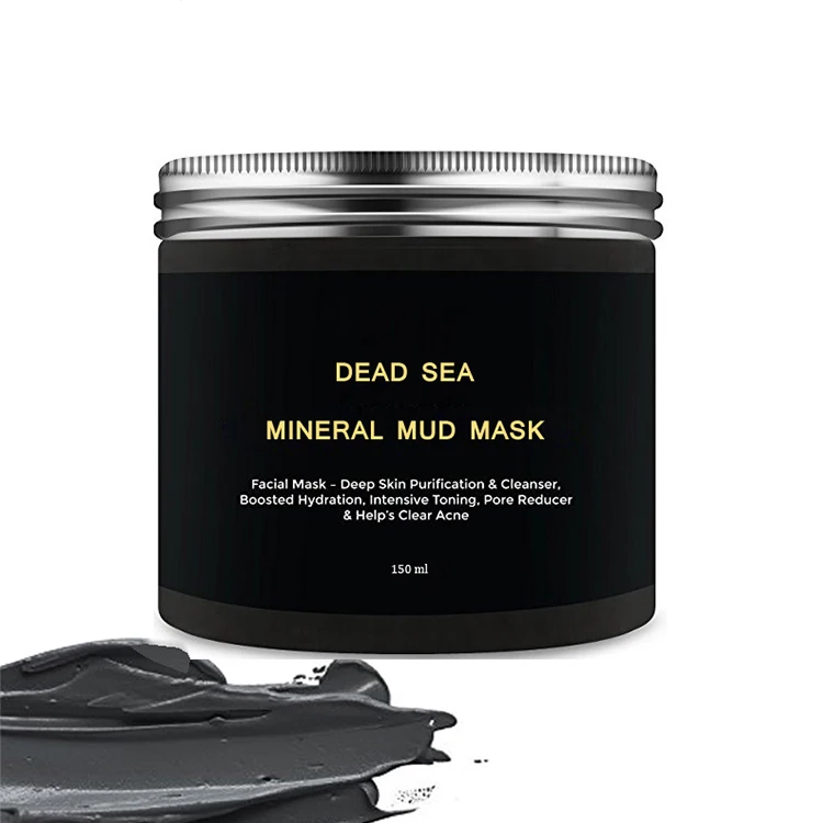 

Natural And Organic Deep Skin Care Cosmetic Facial Clay Mask Private Label Black Wholesale Facial Mask Dead Sea Mud Mask, Black mud