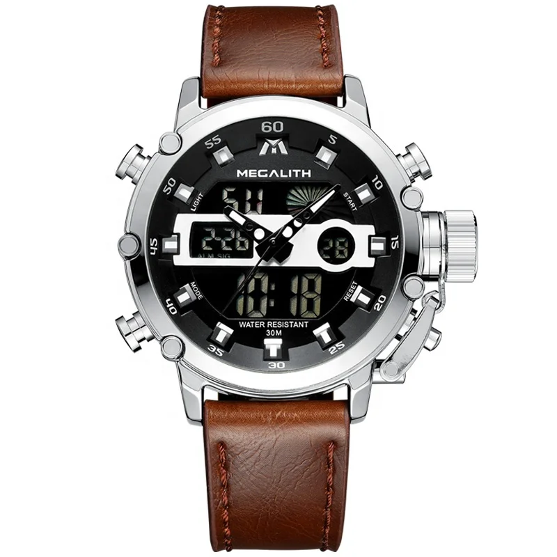 

MEGALITH 2020 Casual Sport Quartz Watches for Men Luxury Military Leather Fashion Chronograph Wrist Watch Clock Reloj de dama