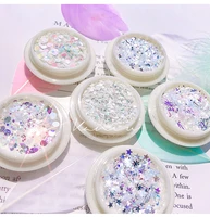 

Japanese New Accessories Mixed Size Ultra-thin Flash Star Round Shape Sequins Colorful Glitter Paillette DIY Nail Decoration