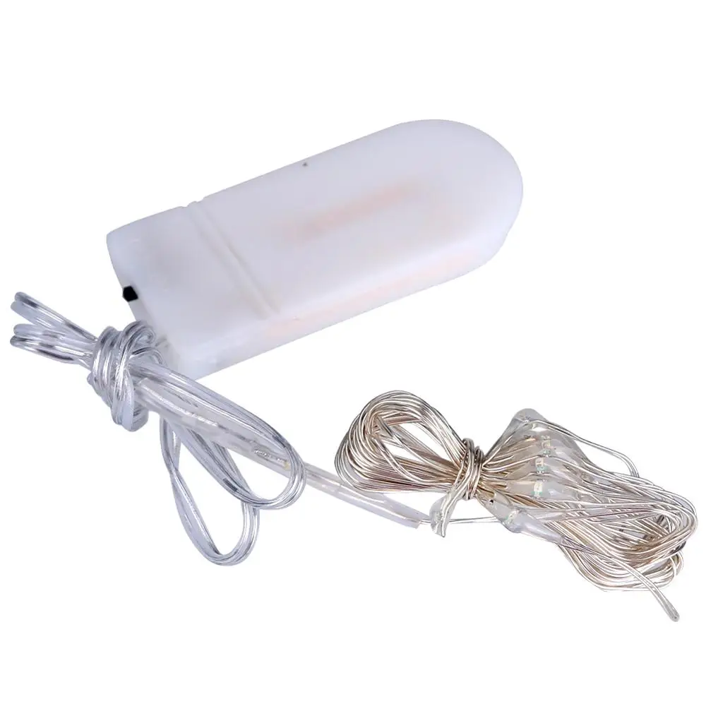 Micro Led Fairy Lights CR2032 Button Battery Operated 2M 20 LEDS Copper LED String Light for Xmas Wedding Decoration
