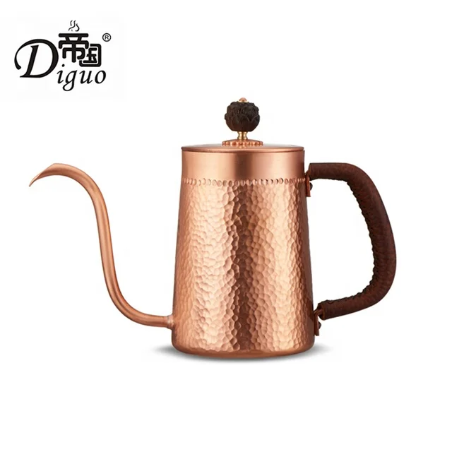 

Direct Factory Wholesale 400ml 14Oz Hand Drip Goose Neck Copper Kettle For Coffee Tea