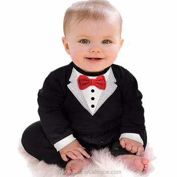 Newborn Baby Clothes Romper Baby Boy Clothes Tie Gentleman Toddler One