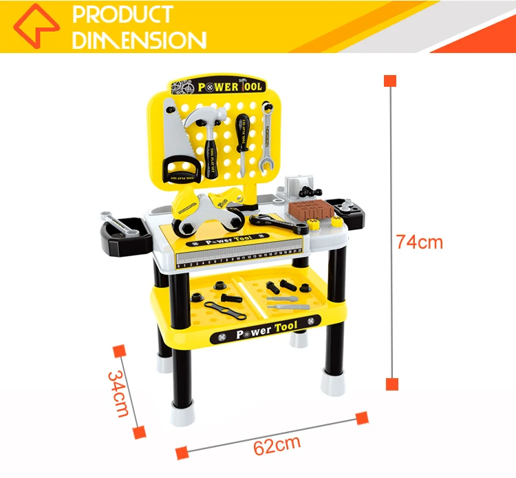 
Role play toy diy assembly tool table cheap mechanical tool kit for kids 