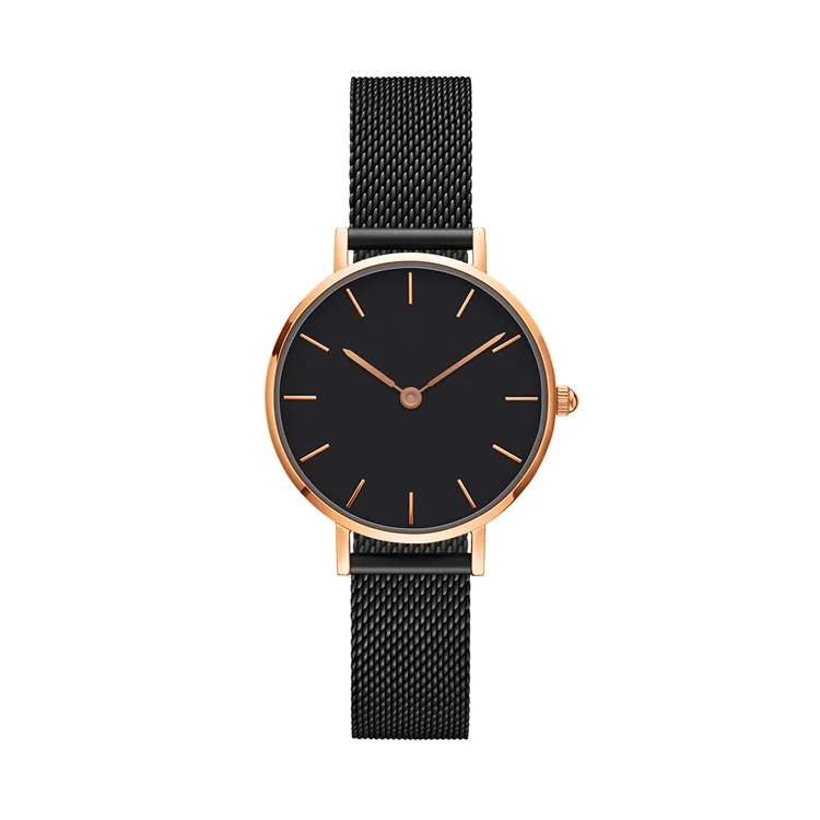 

Top Sale 2018 Daniel 36mm Gold Case Black Steel Mesh Band 6mm Super Thin Fashion Wellington DW Stylish hand watch for girl, N/a