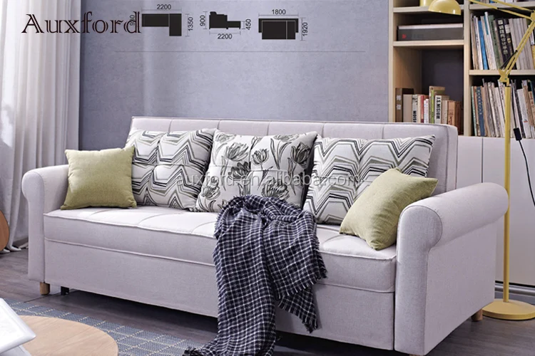 Modern Sectional Sofa With Bed Function Fabric Leather Customized