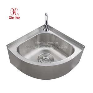 Wall Mounted Corner Stainless Steel Hand Wash Basin