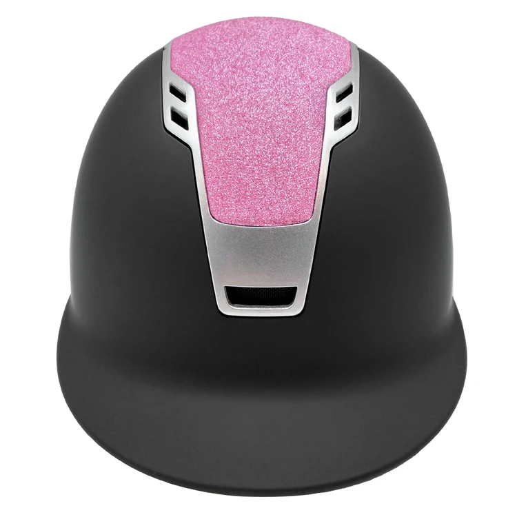 Custom Pink Glitter Fabric Safety Horse Riding Helmets Equestrian