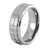 Silver Titanium Ring, Titanium Ring Wedding Band Milgrain Edge 7mm Men's