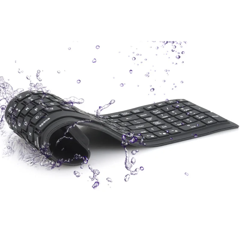 2018 Latest Waterproof Silicone Portable collapsible keyboard