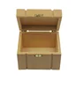 Handmade pine hinged small wooden box with heart shape star shape