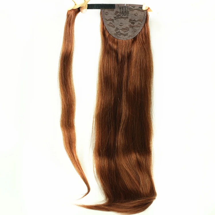 

Xuchang Hair 22inch 100g/piece double drawn multicolors european hair pony tail clip on with 100% Human Hair Extensions